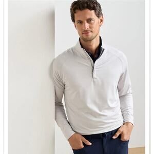 Peter Millar | Crown Sport Perth Performance 1/4 Zip Gray Long Sleeve Size XXL